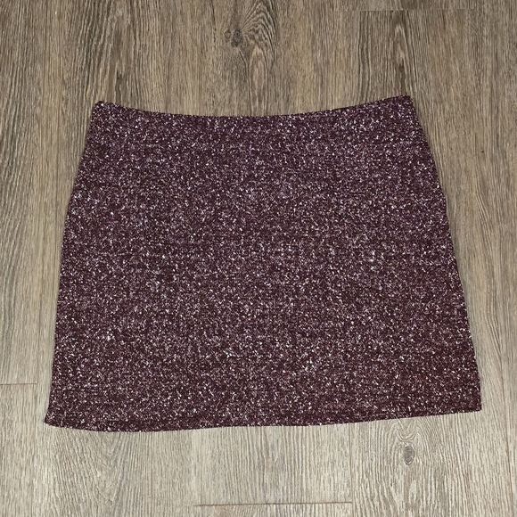 Loft Burgundy and White Speckled Skirt with Pockets XL - Picture 5 of 5